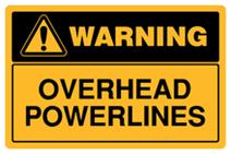 Warning - Overhead Powerlines